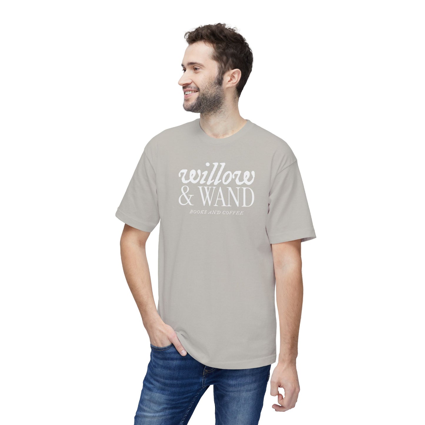 Midweight T‑Shirt — "Willow & Wand: Books and Coffee" Graphic Tee