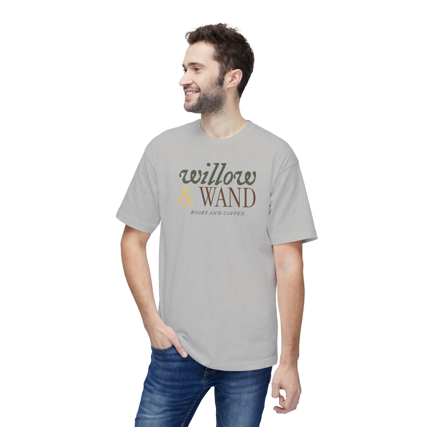 Midweight T‑Shirt — "Willow & Wand: Books and Coffee" Graphic Tee