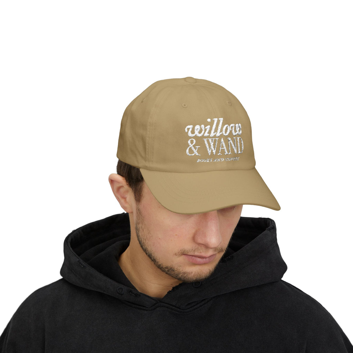 Classic Dad Cap - Retro Embroidered 'Anchored & Loved' White Cotton Baseball Hat