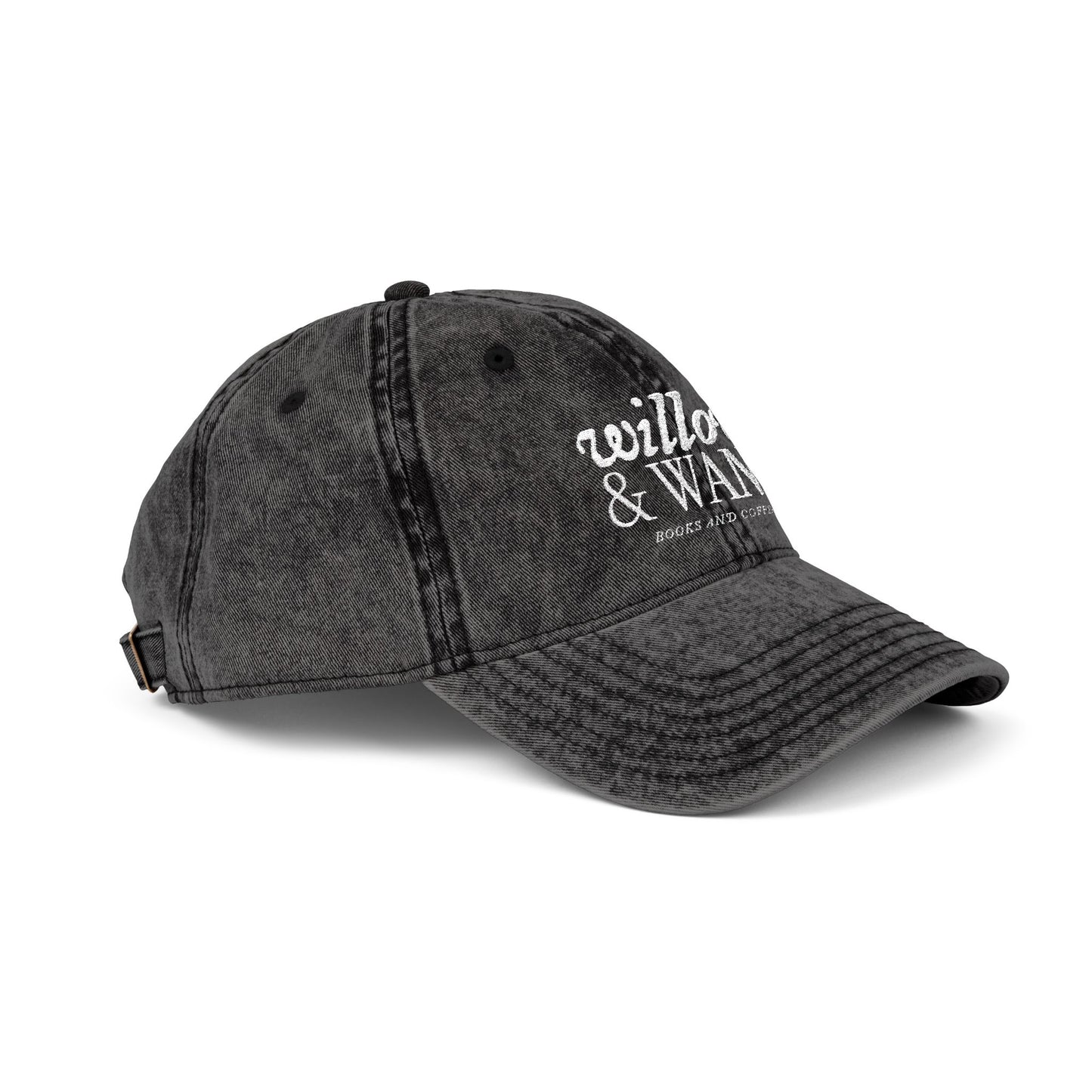 Embroidered Vintage Baseball Cap — "willow & WAND" Red Washed Hat