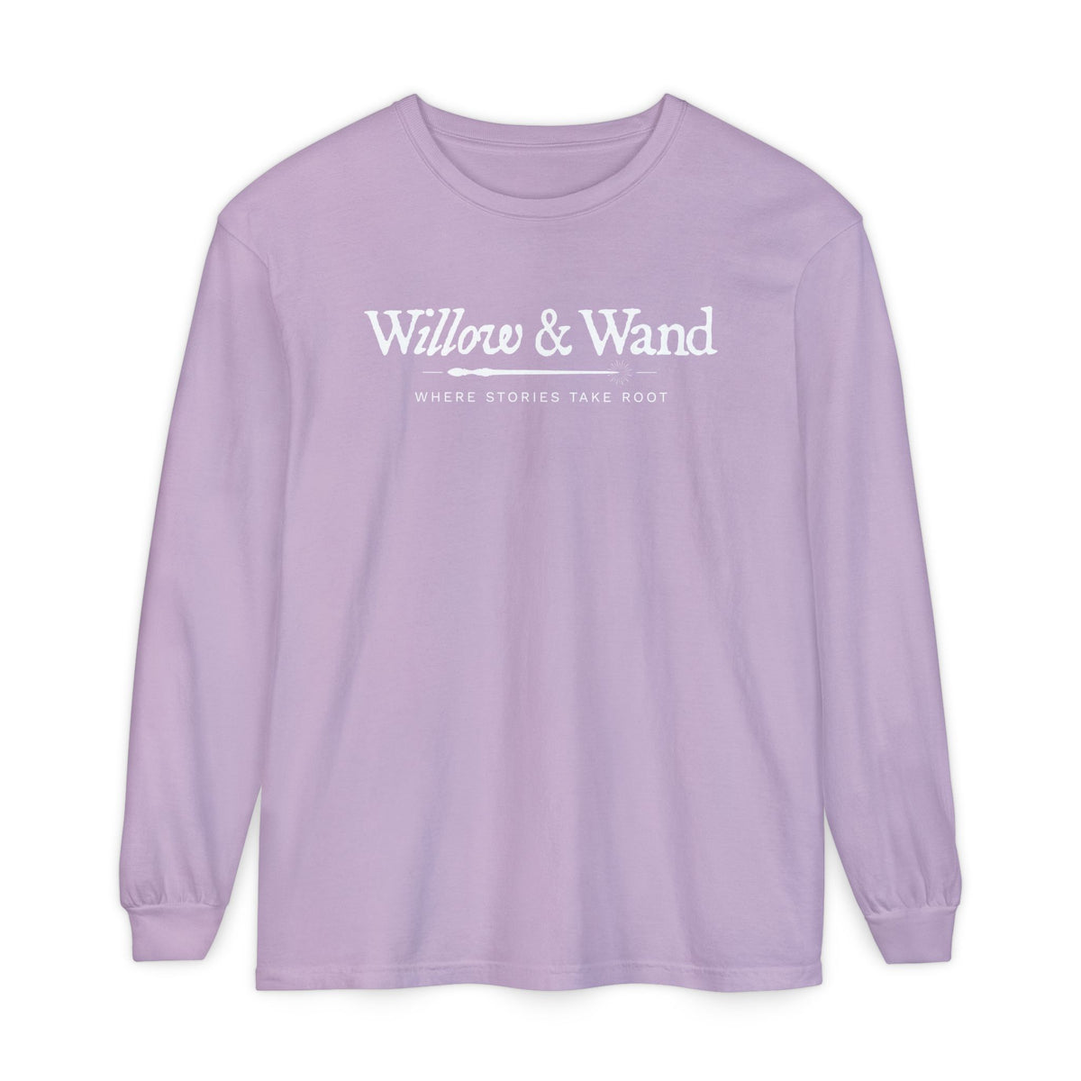 Willow & Wand Long Sleeve T-Shirt — "Where Stories Take Root" Literary Tee