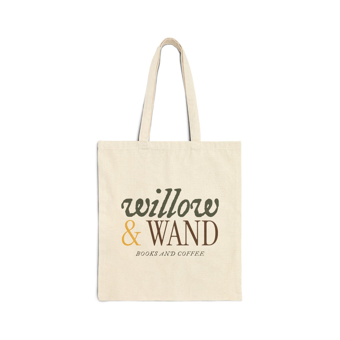 "Willow & Wand: Books and Coffee" Canvas Market Tote