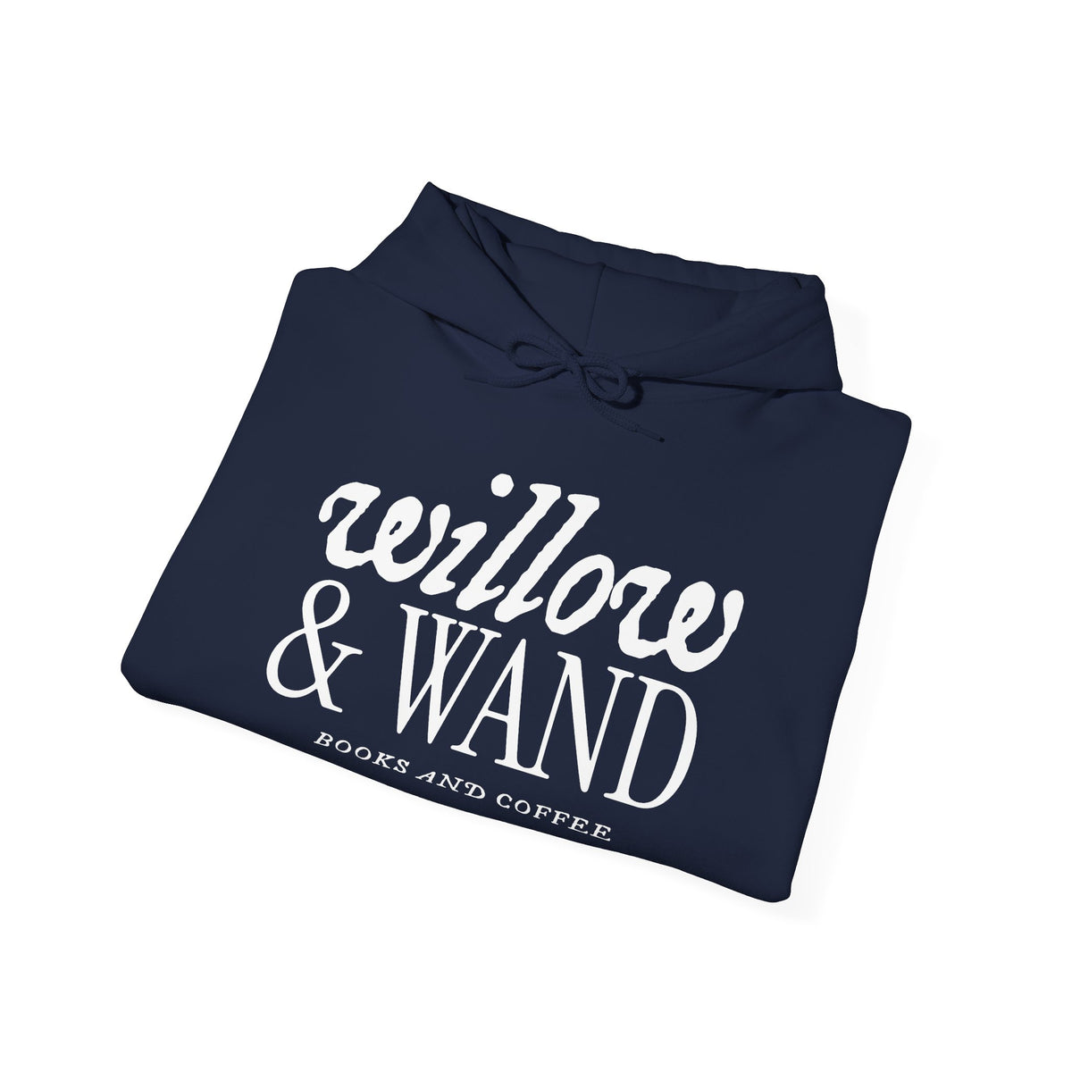 Willow & Wand Hoodie — "Books and Coffee" Literary Black Hoodie