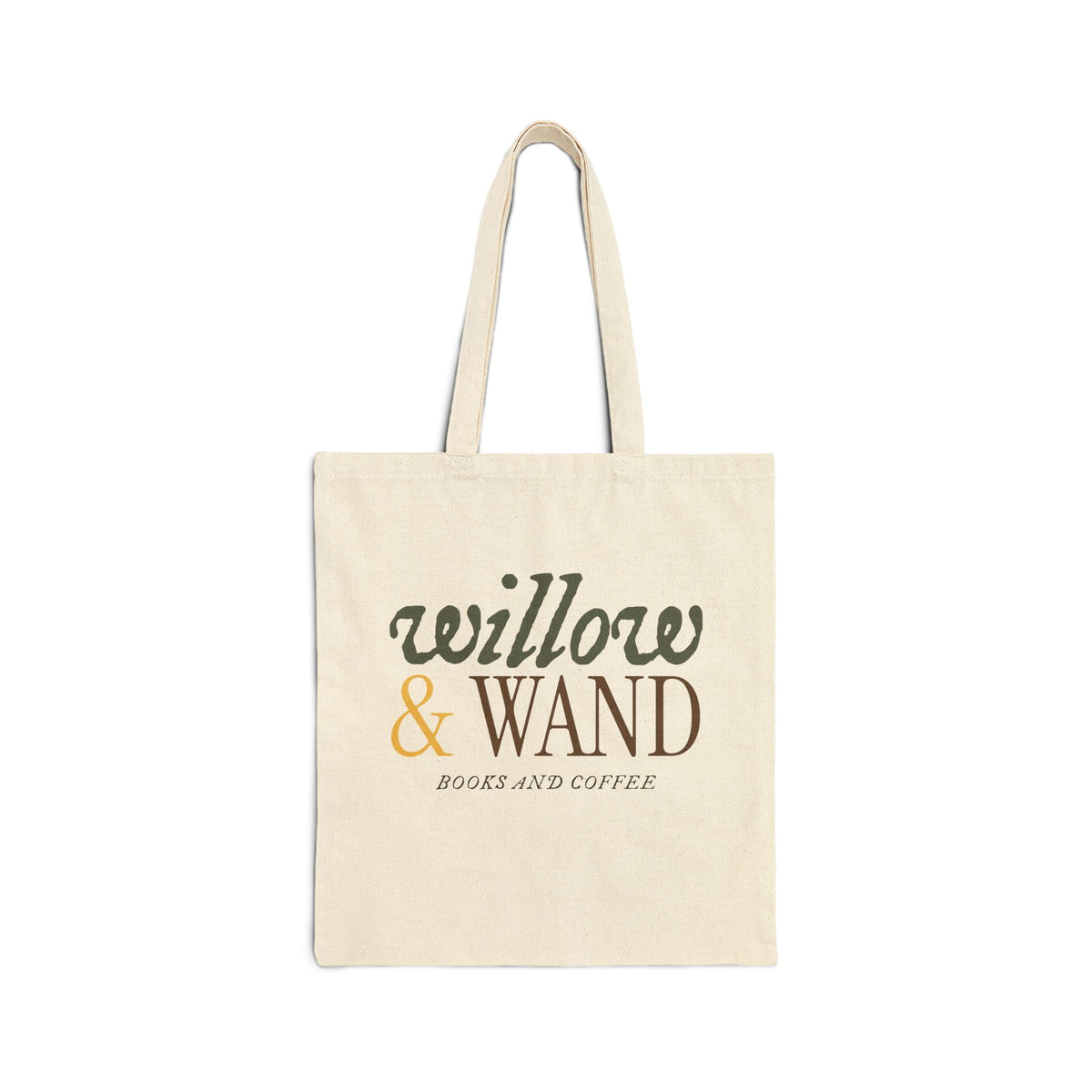 Willow & Wand Cotton Tote Bag – Books & Coffee Canvas Shopper