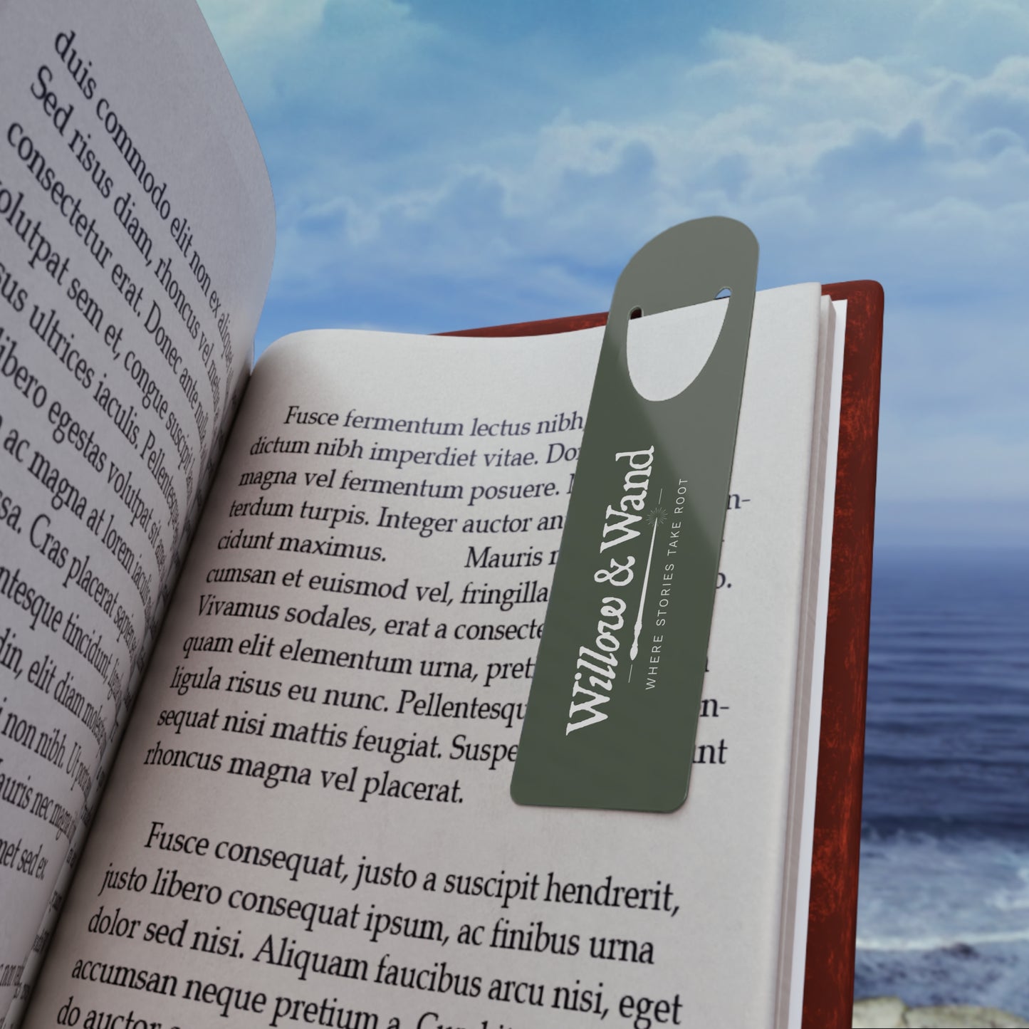 Willow & Wand Metal Bookmark — 'Where Stories Take Root' Engraved Reading Mark
