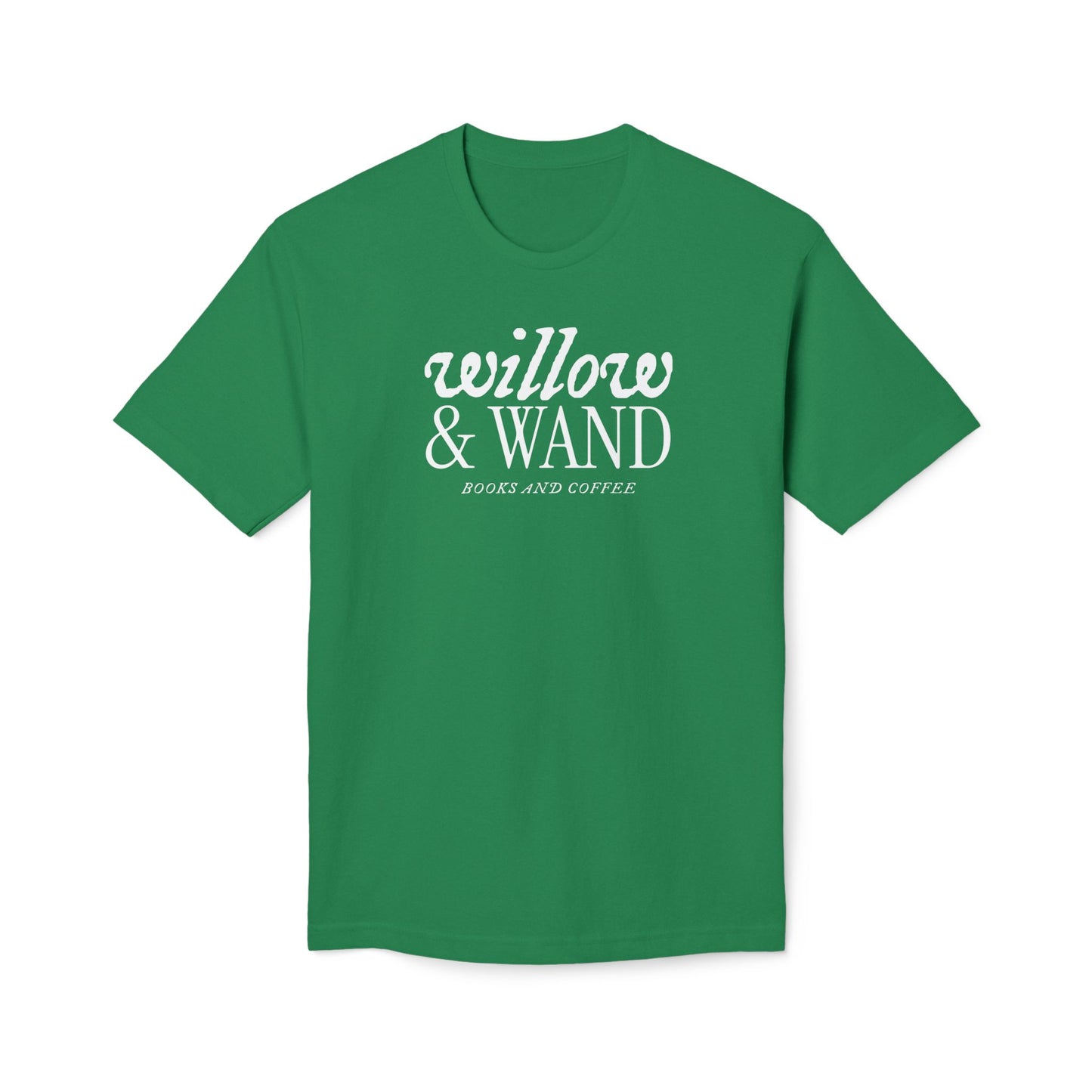 Midweight T‑Shirt — "Willow & Wand: Books and Coffee" Graphic Tee