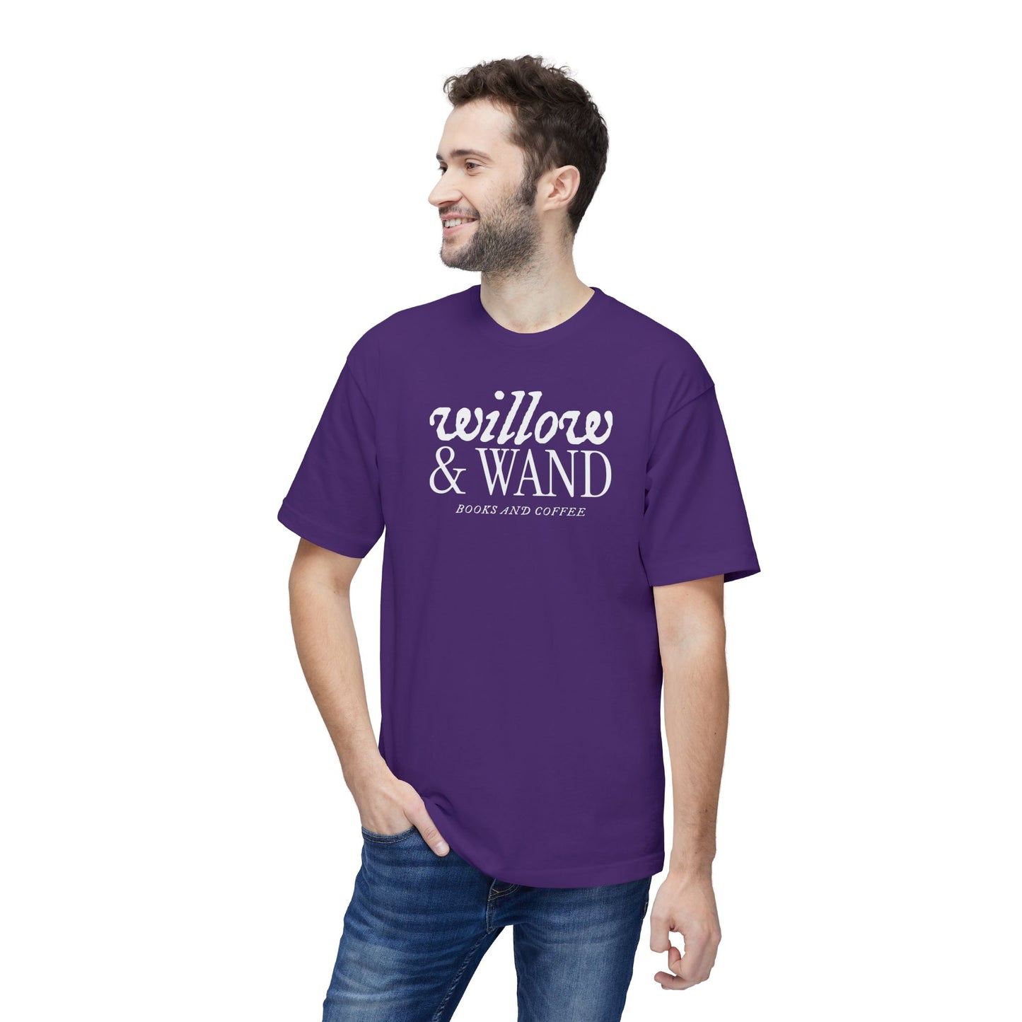 Midweight T‑Shirt — "Willow & Wand: Books and Coffee" Graphic Tee